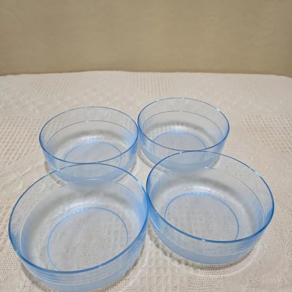 Authentic Tupperware Preludio Transparent Blue Acrylic Cereal Soup Bowls 2108